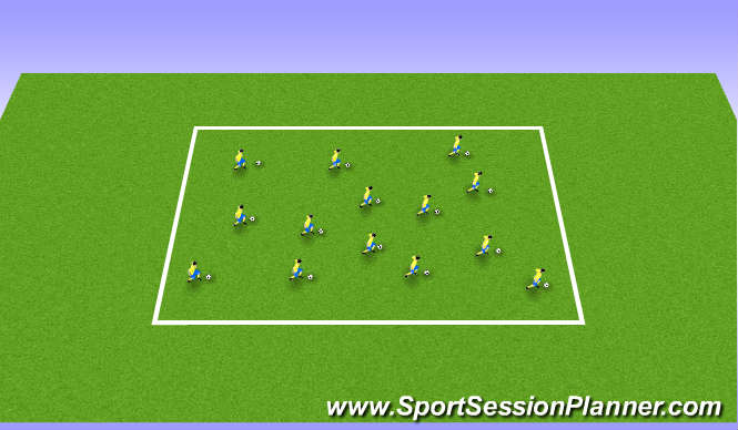 Football/Soccer Session Plan Drill (Colour): Warm up - ball mastery