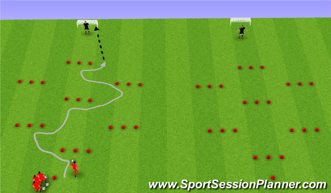Football/Soccer Session Plan Drill (Colour): Movement 1 v 1 With Support Playerss