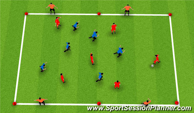 Football/Soccer Session Plan Drill (Colour): Possession End Line Game