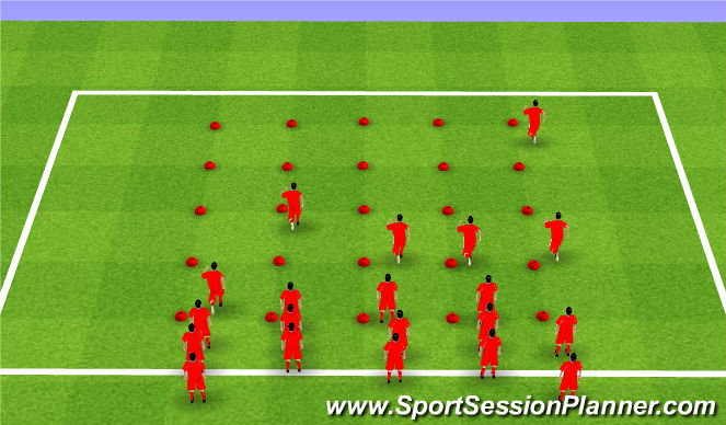 Football/Soccer Session Plan Drill (Colour): Warm Up