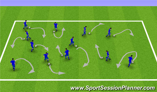 Football/Soccer Session Plan Drill (Colour): Warmup