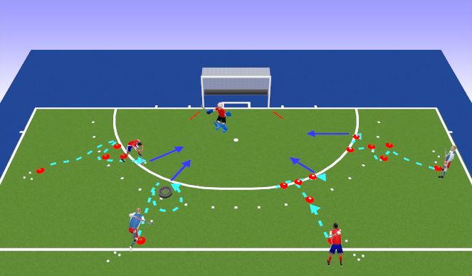Hockey Session Plan Drill (Colour): V-O-T-E