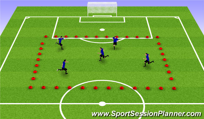 Fútbol Ejercicio del Plan de Sesiones (Color): Warm up - Scary faces