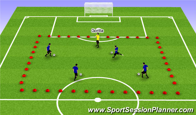 Fútbol Ejercicio del Plan de Sesiones (Color): Catch the zombie