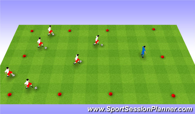 Football/Soccer Session Plan Drill (Colour): What time is it Mr. Wolf