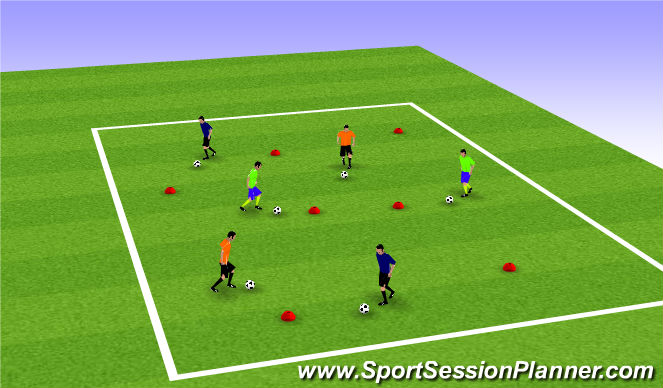 Football/Soccer Session Plan Drill (Colour): Warm-Up