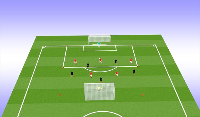 Football/Soccer Session Plan Drill (Colour): Mellanstort spel