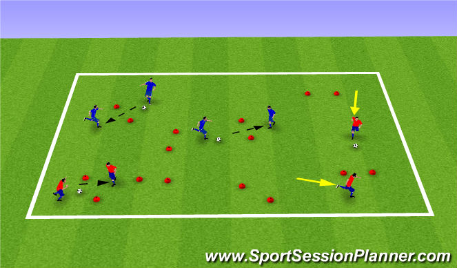 Football/Soccer Session Plan Drill (Colour): Passing drill