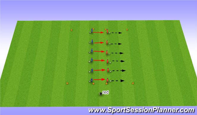 Football/Soccer Session Plan Drill (Colour): Skill introduction (Running with the ball)