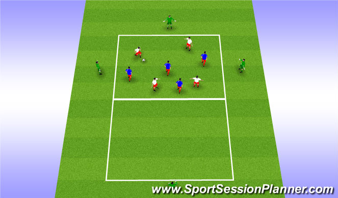 Football/Soccer Session Plan Drill (Colour): Possession with transition