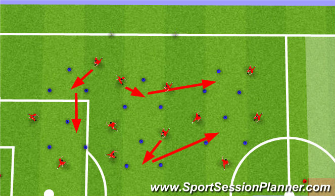 Football/Soccer Session Plan Drill (Colour): Warm Up