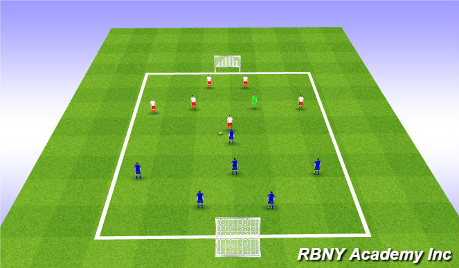 Football/Soccer Session Plan Drill (Colour): 6v6+1