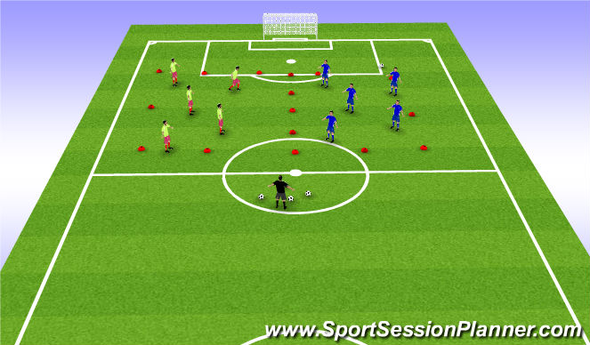 Football/Soccer Session Plan Drill (Colour): Game - Through Pass