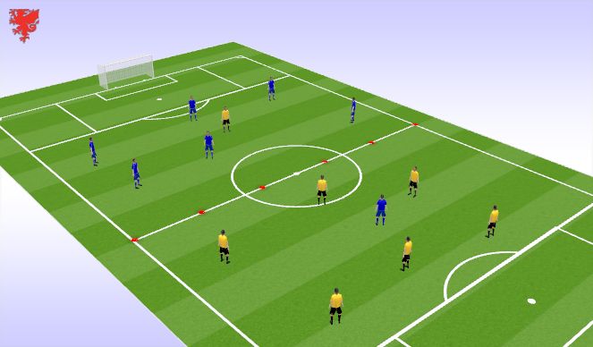 Football/Soccer Session Plan Drill (Colour): Overloads + 1 (10 mins)