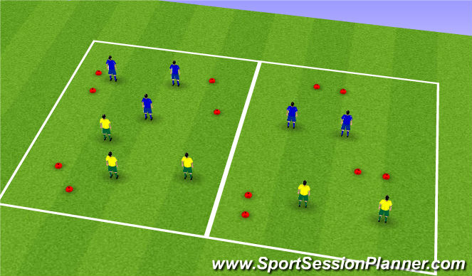 Football/Soccer Session Plan Drill (Colour): Pssing Game