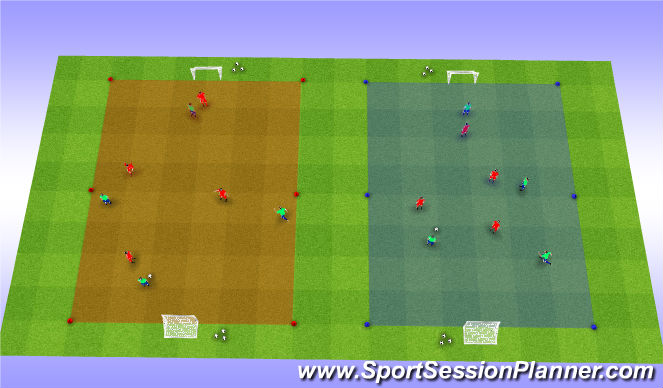 Football/Soccer Session Plan Drill (Colour): 4v4 Games