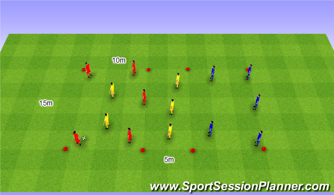 Football/Soccer Session Plan Drill (Colour): Rondo 5v5v5. Dziadek 5v5v5