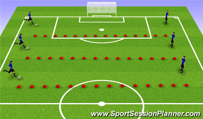 Football/Soccer Session Plan Drill (Colour): Long passing - switching play