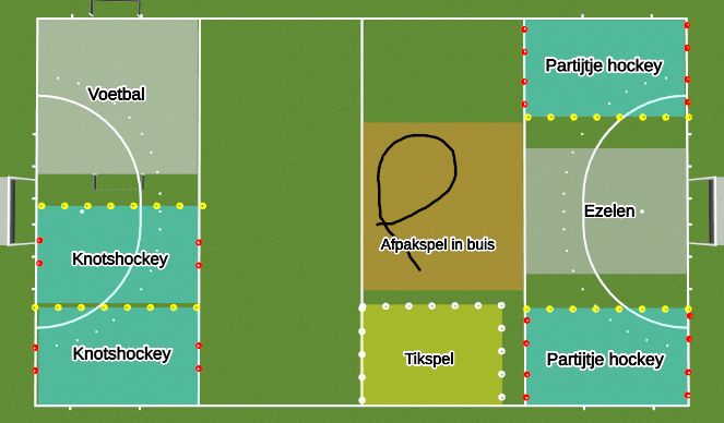 Hockey Session Plan Drill (Colour): Instuif spelvormen