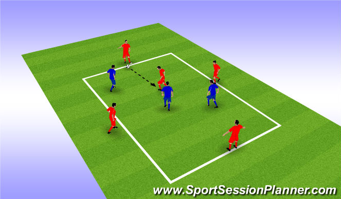 Football/Soccer Session Plan Drill (Colour): 5v3 Possession