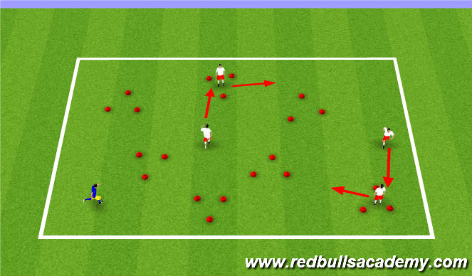 Football/Soccer Session Plan Drill (Colour): Triangles Tag
