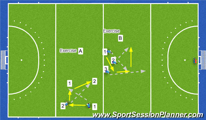 Hockey Session Plan Drill (Colour): WARM UP