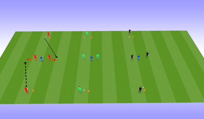 Football/Soccer Session Plan Drill (Colour): Tehnical practice - passing.