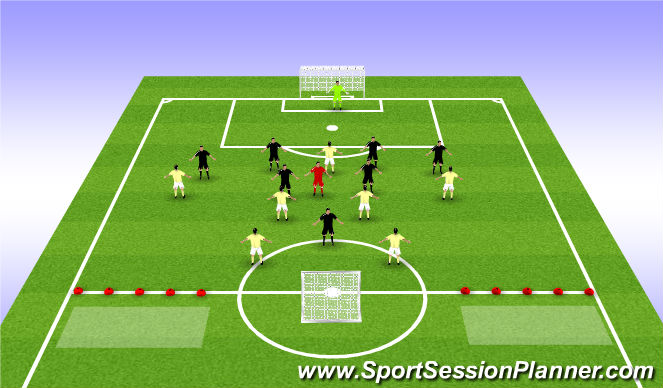 Football/Soccer Session Plan Drill (Colour): 7+GKv7+1 6 Goal