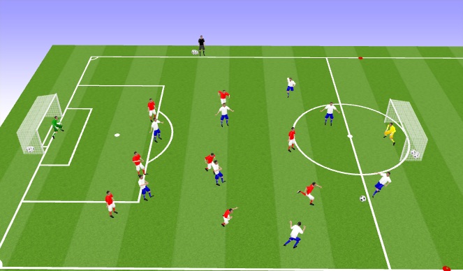 Football/Soccer Session Plan Drill (Colour): 9vs9
