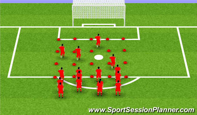 Football/Soccer Session Plan Drill (Colour): Warm Up