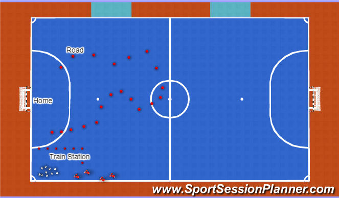 Futsal Session Plan Drill (Colour): Going To The City