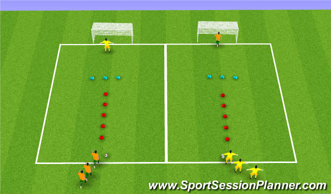 Football/Soccer Session Plan Drill (Colour): Shooting races