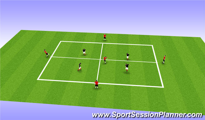 Football/Soccer Session Plan Drill (Colour): 4v4+1 Poss