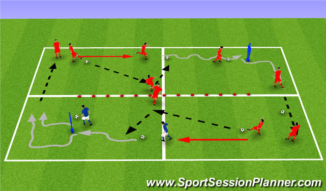 Football/Soccer Session Plan Drill (Colour): Warm up