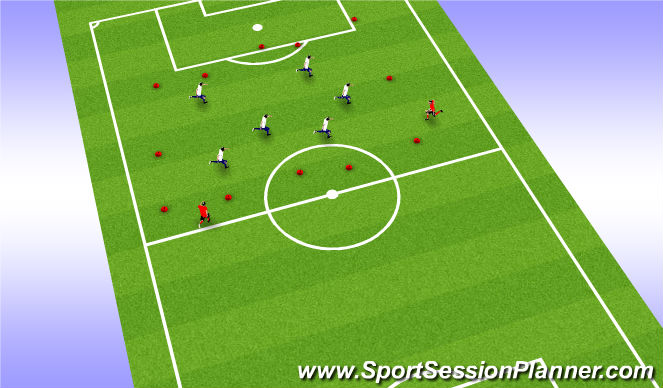 Football/Soccer Session Plan Drill (Colour): warm up