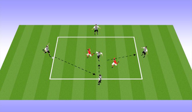 Football/Soccer Session Plan Drill (Colour): Rondo 5v2