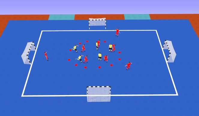 Futsal Session Plan Drill (Colour): Supporting Teammates
