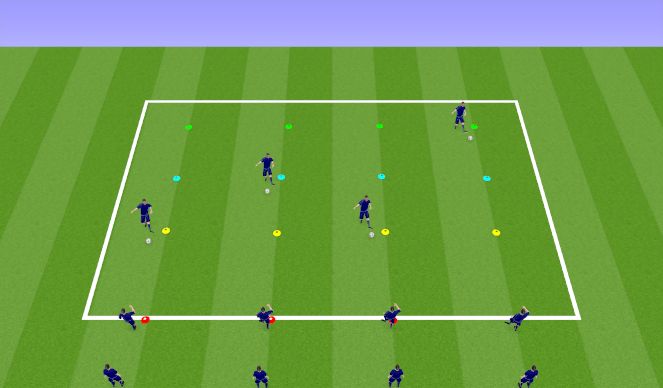 Football/Soccer Session Plan Drill (Colour): Weight of pass relay races
