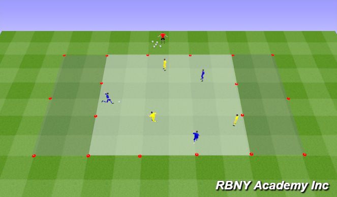 Football/Soccer Session Plan Drill (Colour): Condition - 3v3 Endzones