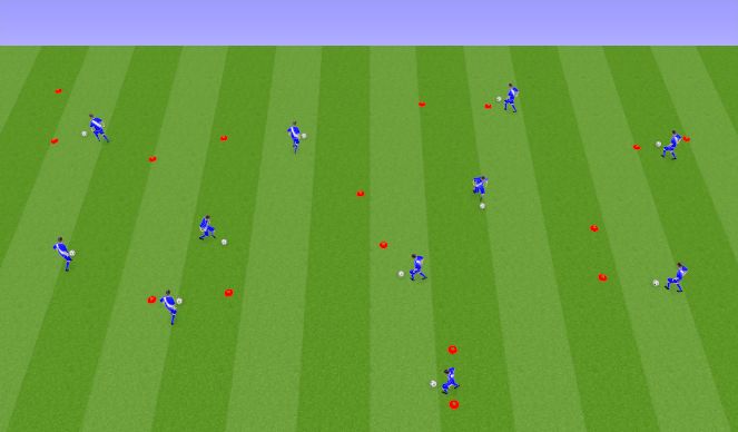 Football/Soccer Session Plan Drill (Colour): Warm up - Cinema Trip