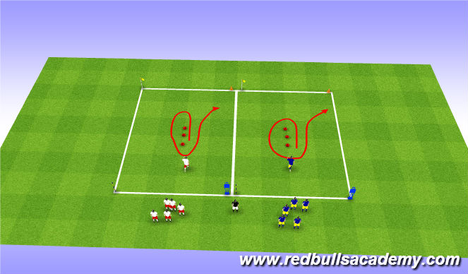 Football/Soccer Session Plan Drill (Colour): Dynamic Warm-up