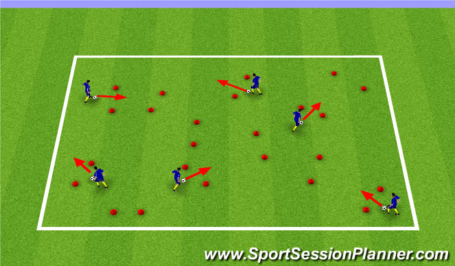 Football/Soccer Session Plan Drill (Colour): warm-up