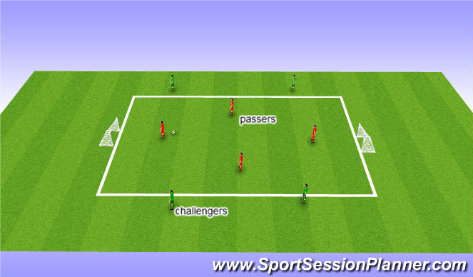 Football/Soccer Session Plan Drill (Colour): Winning the ball back