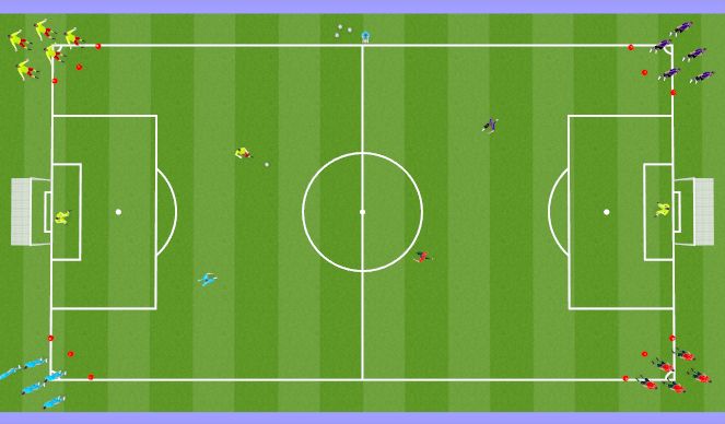 Football/Soccer Session Plan Drill (Colour): Round Robin Numbers Game