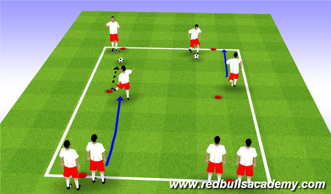 Football/Soccer Session Plan Drill (Colour): Dynamic WU - lofted Balls