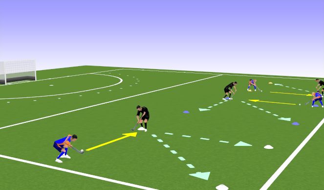 Hockey Ejercicio del Plan de Sesiones (Color): Hoog-stoppen-en-lopen