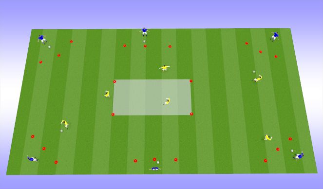Football/Soccer Session Plan Drill (Colour): Warm Up/Skill Intro