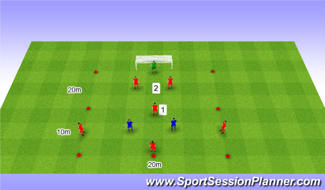 Football/Soccer Session Plan Drill (Colour): 4v2+2 in zones. 4v2+2 w strefach.