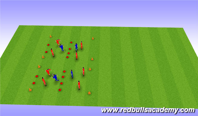 Football/Soccer Session Plan Drill (Colour): 4 v 2 in grids