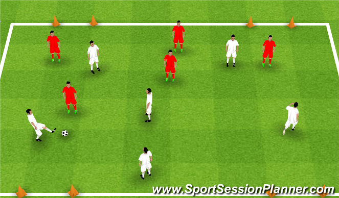 Football/Soccer Session Plan Drill (Colour): 4 goal game